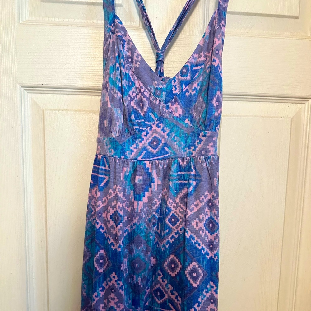 American Eagle Outfitters NEW mini beachy dress purple and blue Large womens